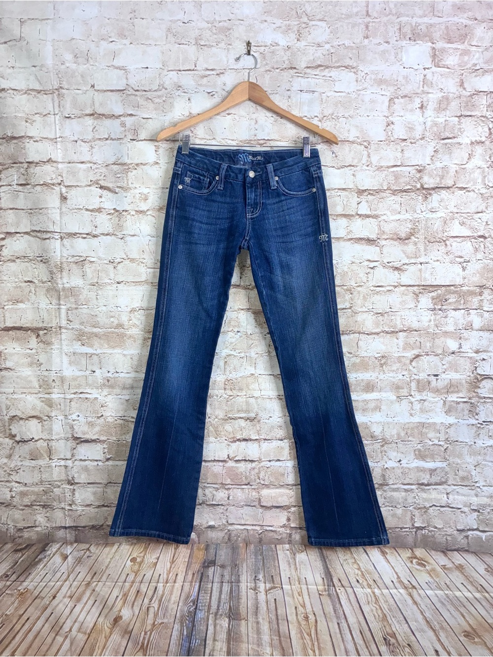 Miss Me Vintage Y2K Low Mid Rise Boot Cut Flared Jeans in Dark Wash Size 26